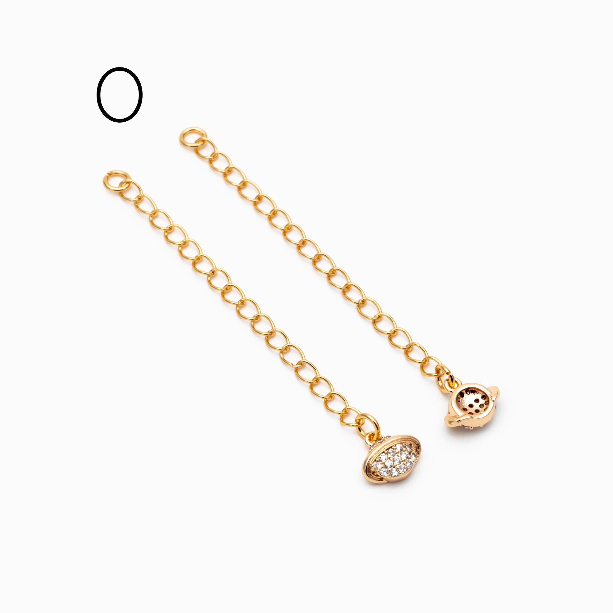 4pcs Gold/ Silver Tone Extender Chain, Gold/ Rhodium plated Brass, Necklace Bracelet Extension Chain (GB-4711)